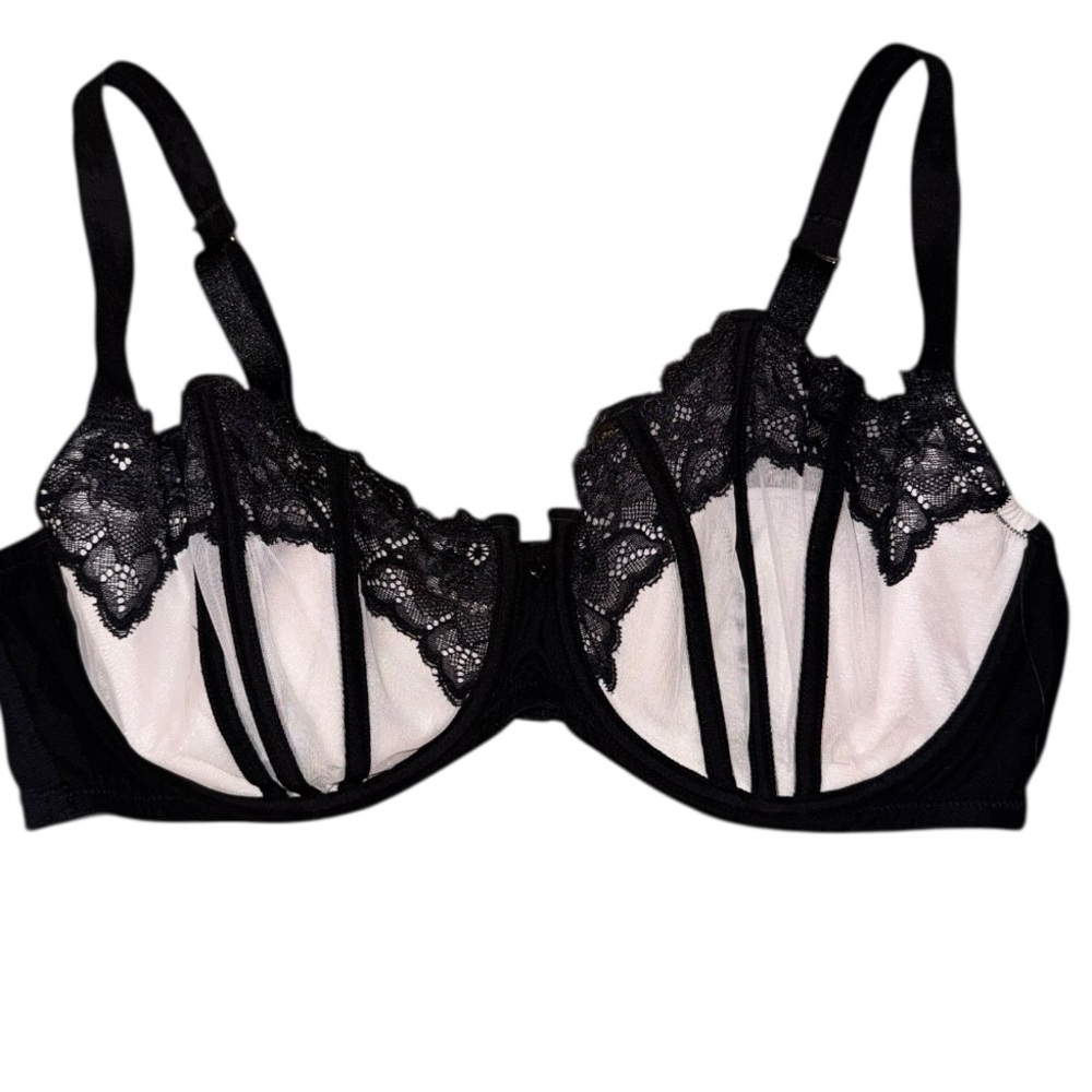 Cacique Black Lace-Trim Bra